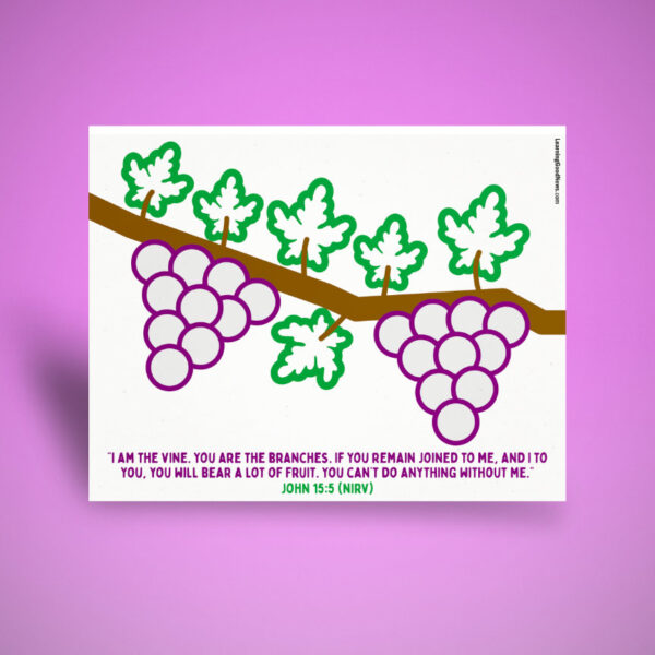 John 15:5 Vine and Branches Dot Marker Art