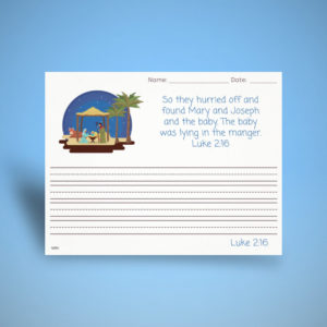 Luke 2:16 Handwriting Practice (Dotted Line)