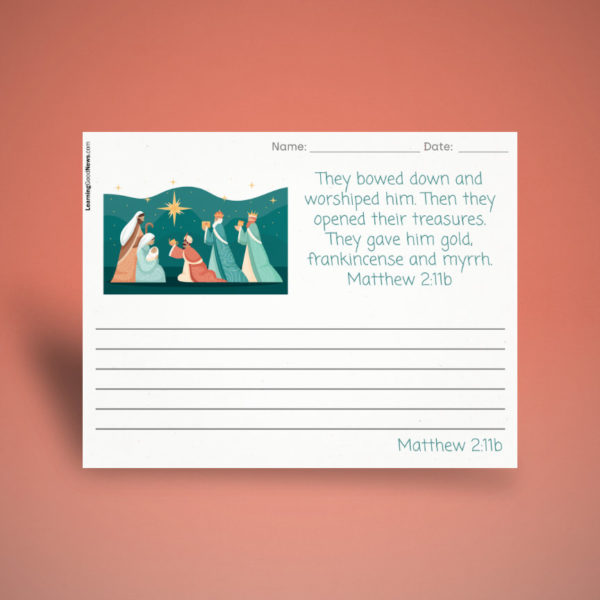 Matthew 2:11 Handwriting Practice (Wide Ruled)