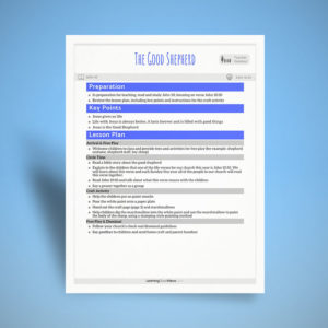 John 10 - The Good Shepherd Lesson