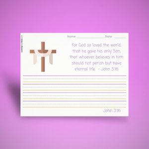 John 3:16 Handwriting Practice