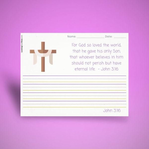 John 3:16 Handwriting Practice