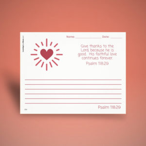 Psalm 118:29 Handwriting Practice (Wide Ruled)